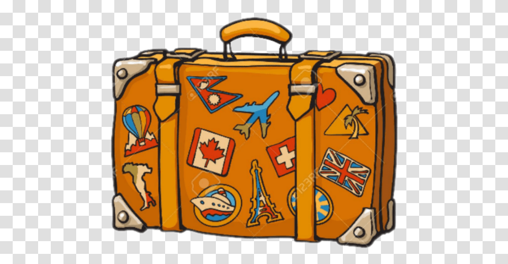 Maleta Hand Drawn Retro Style Travel Suitcase, First Aid, Luggage, Bag, Logo Transparent Png