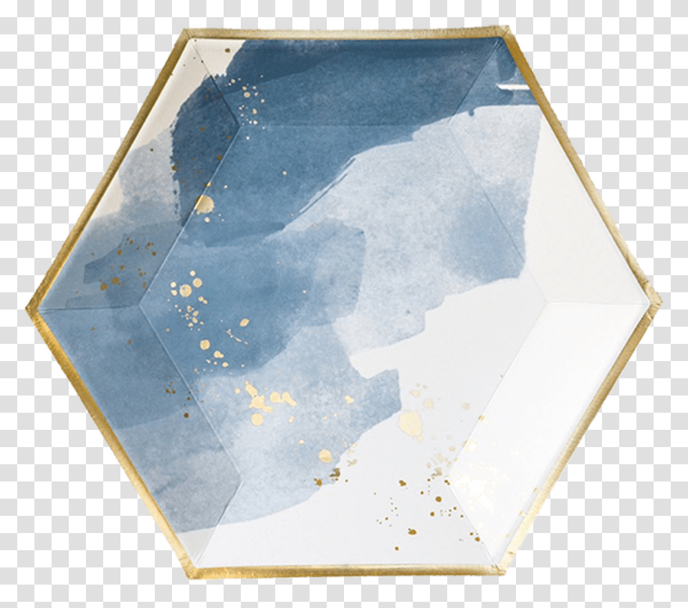 Malibu Blue Watercolor Paper Plates Large Blue And Gold Watercolor Background, Crystal, Mineral, Rug, Quartz Transparent Png