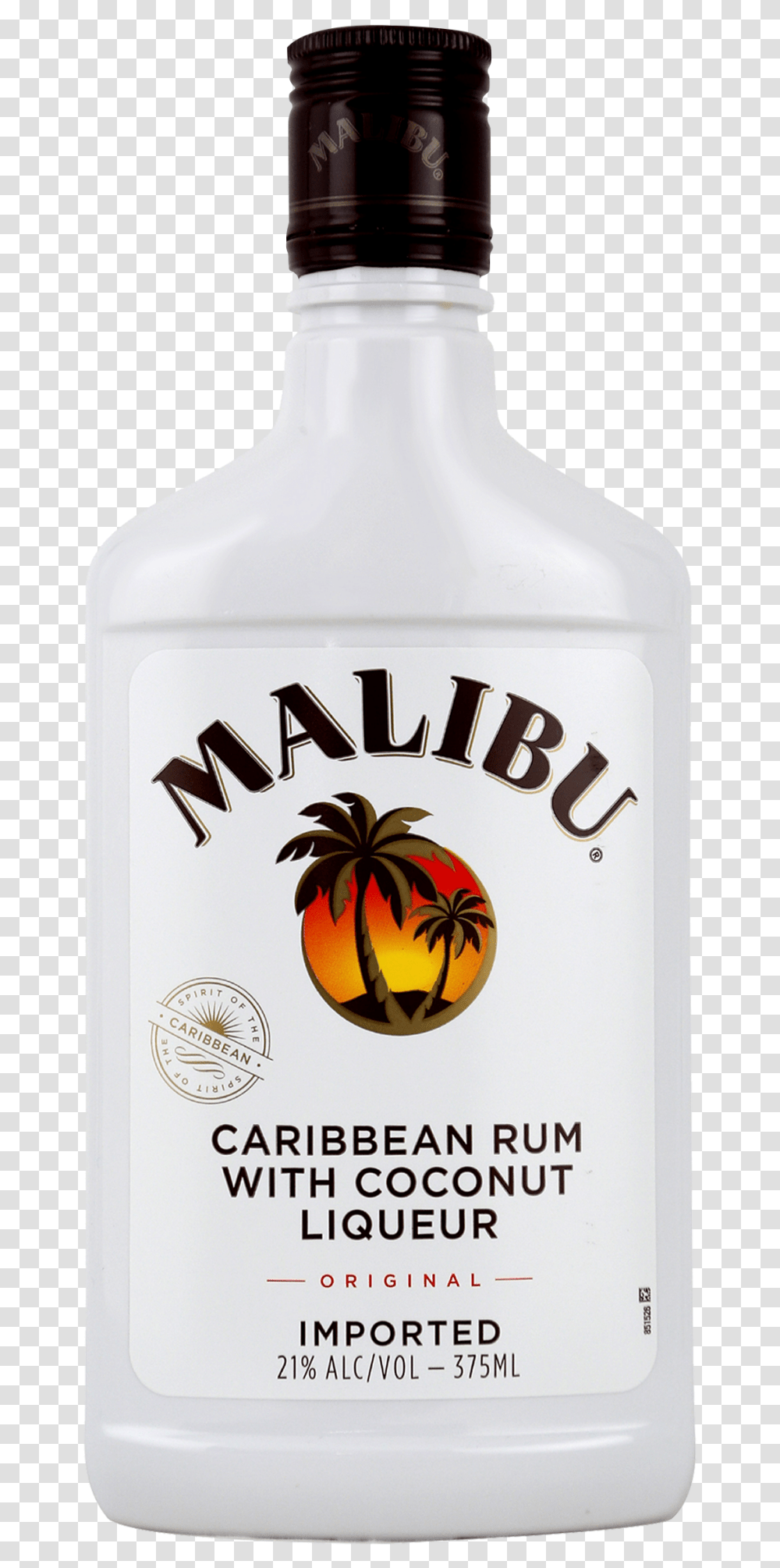 Malibu Rum Caribbean Original 375ml Bottle Malibu, Liquor, Alcohol, Beverage, Drink Transparent Png