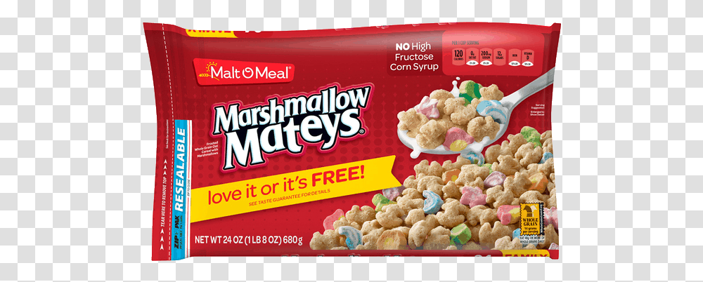 Malt O Meal Marshmallow Mateys Cereal, Food, Snack, Popcorn, Plant Transparent Png