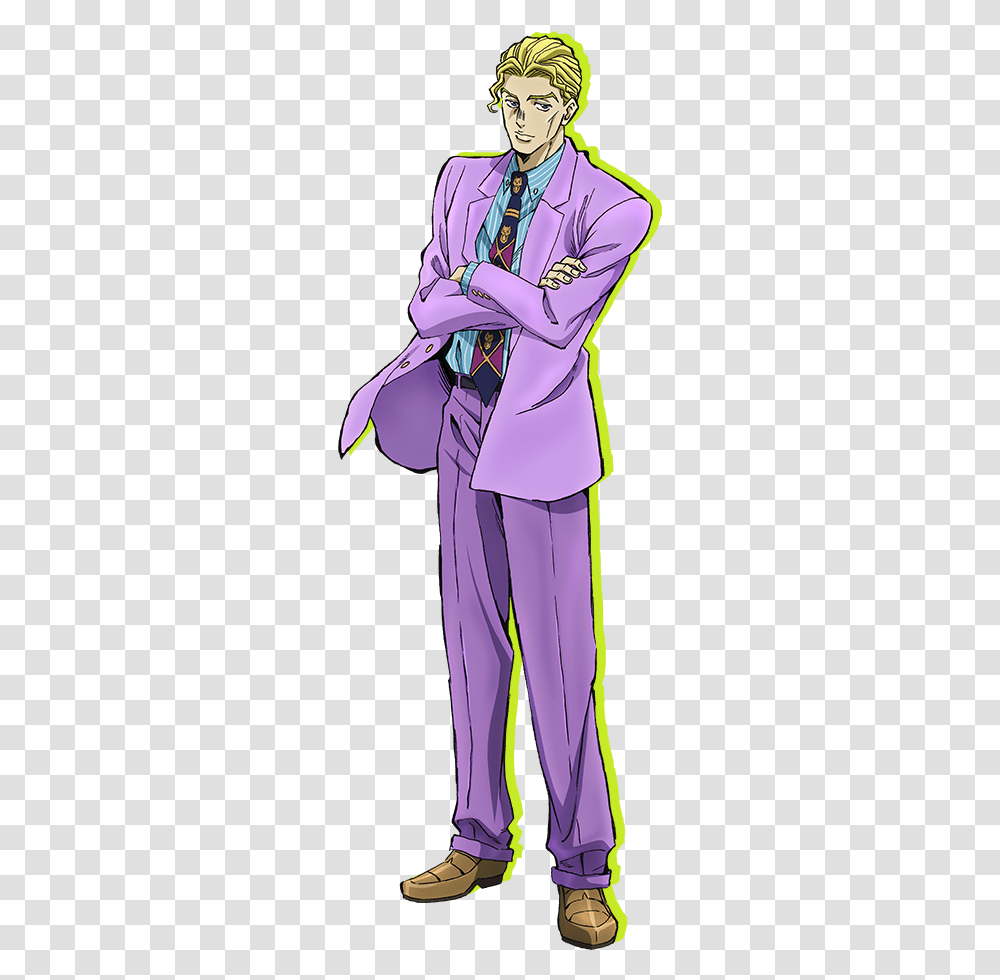 Malted Assigned Johoe Birth Yoshikage Kira, Clothing, Person, Robe, Fashion Transparent Png