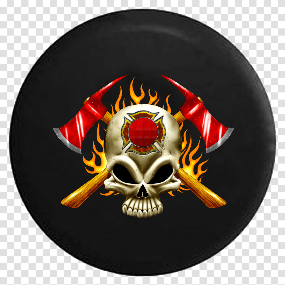 Maltese Cross On Skull Crossed Axes Fire Fighter Rv Skulls On Firefighter Belt Buckles, Emblem, Logo, Trademark Transparent Png