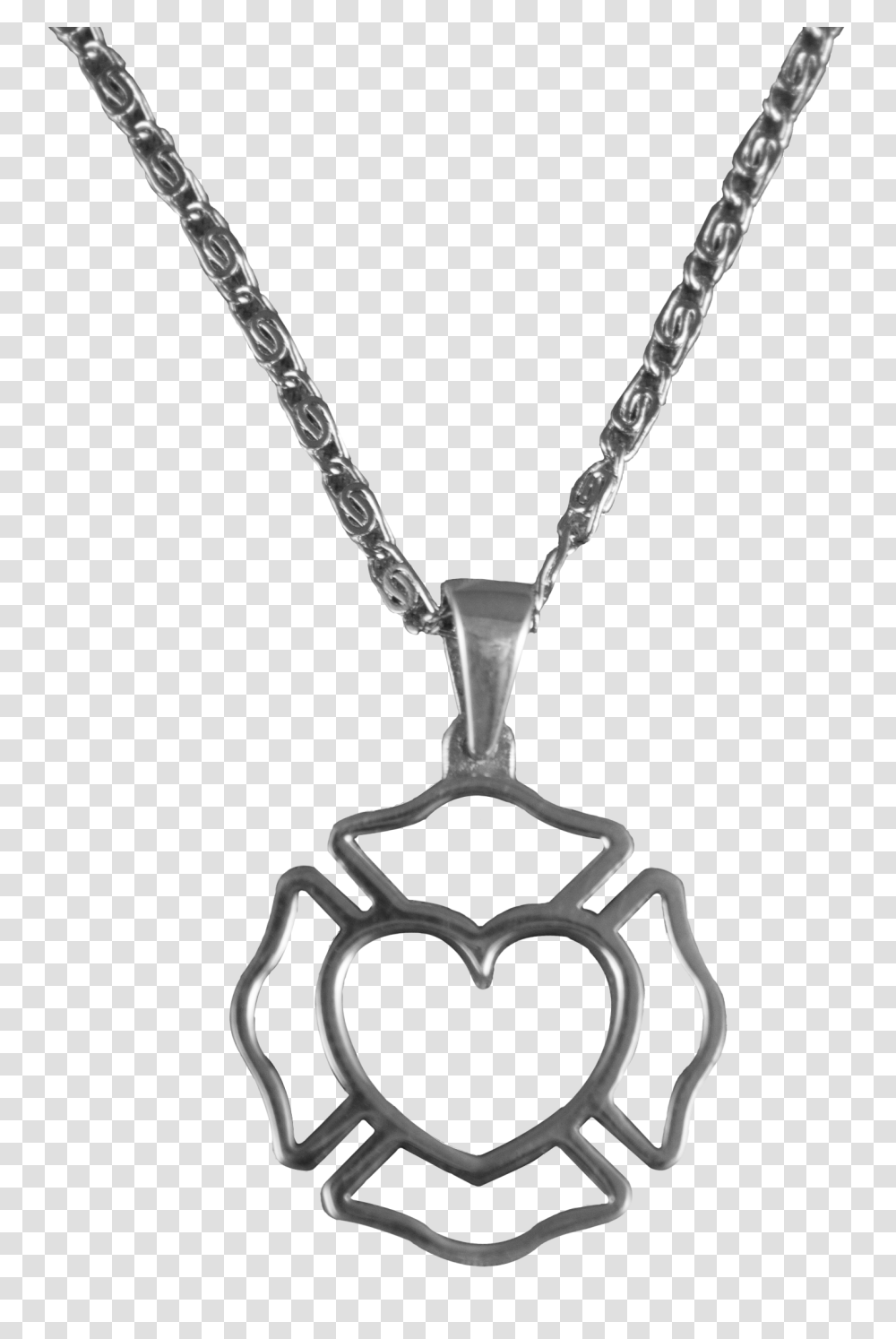 Maltese Cross Outline With Heart Necklace, Pendant, Jewelry, Accessories, Accessory Transparent Png