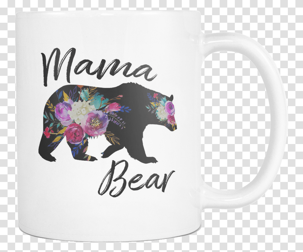 Mama Bear Floral Silhouette Coffee Mugs Magic Mug, Coffee Cup, Soil, Text, Stein Transparent Png