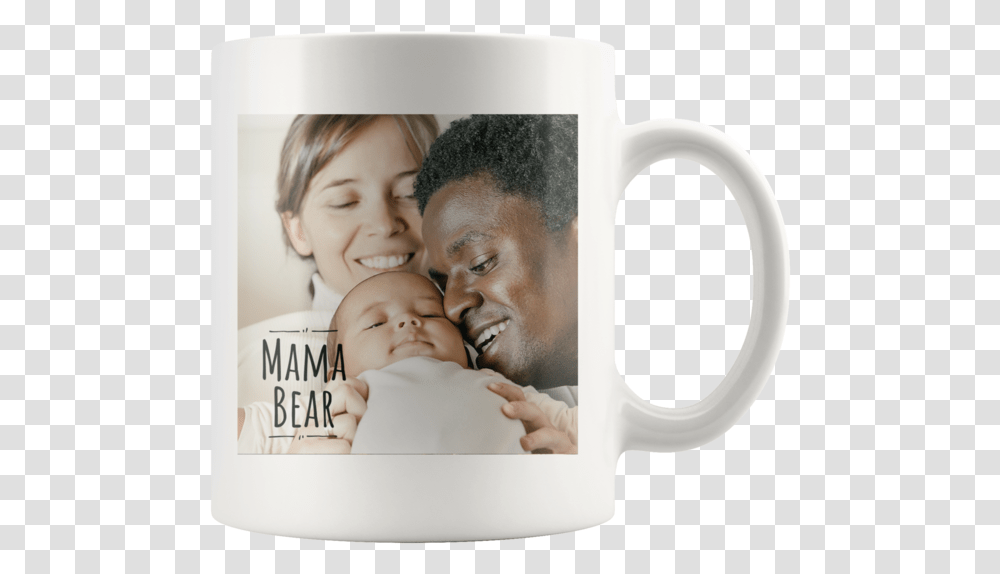 Mama Bear Personalized Ceramic Photo Mug Father, Coffee Cup, Human, Newborn, Baby Transparent Png