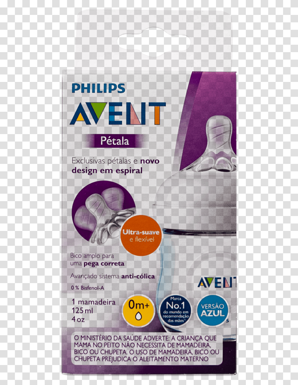 Mamadeira Ptala Ultra Suave Avent 125ml 0m Bpa Free Feeding Bottle, Advertisement, Poster, Flyer, Paper Transparent Png