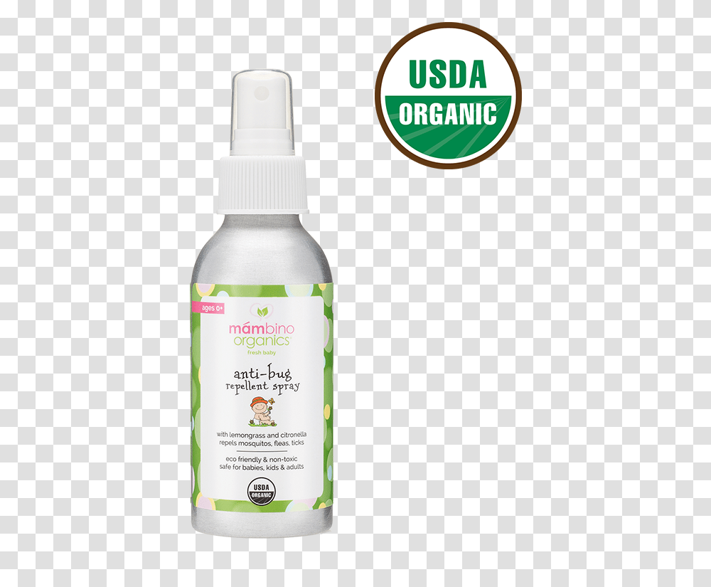 Mambino Organics Bug Away Repellent Spray, Bottle, Tin, Can, Cosmetics Transparent Png