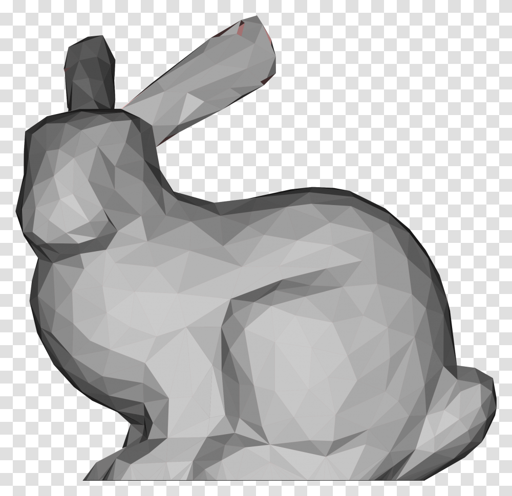 Mammalblack And Whitestanford Bunny Stanford Bunny Low Poly, Animal, Bird, Paper, Bag Transparent Png