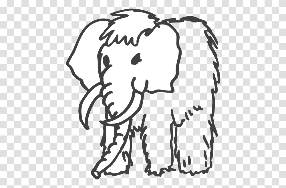 Mammoth Outline Clip Art, Elephant, Wildlife, Mammal, Animal Transparent Png