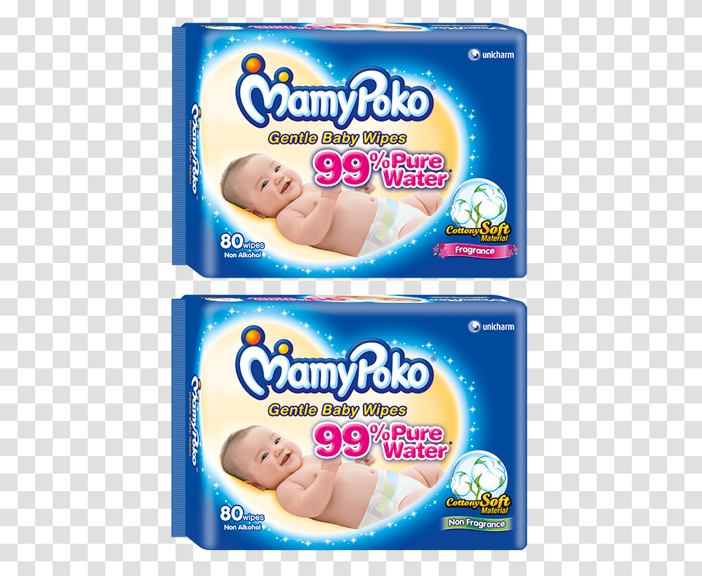Mamypoko Gentle Cleansing Wipes Mamy Poko Baby Wipes, Diaper, Person, Human Transparent Png