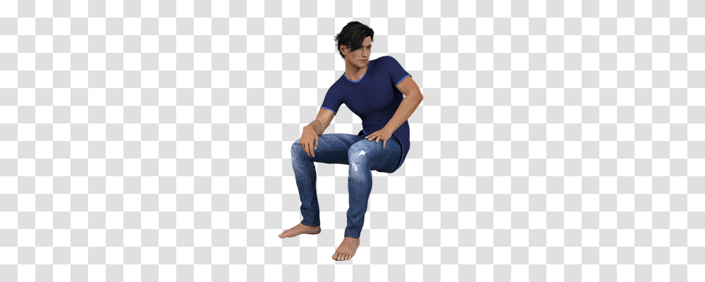 Man Person, Sitting, Pants Transparent Png