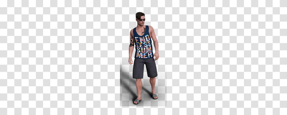 Man Person, Pants, Tank Top Transparent Png