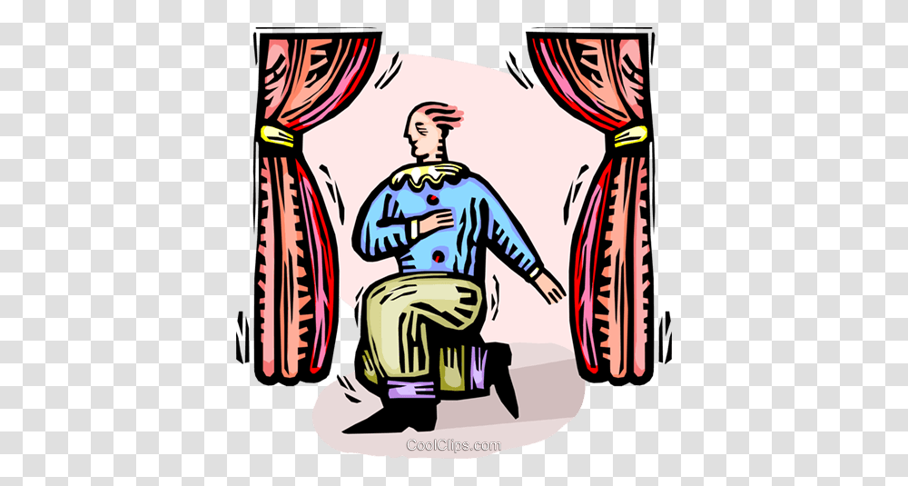 Man Acting On Stage Royalty Free Vector Clip Art Illustration, Person, Book, Leisure Activities Transparent Png