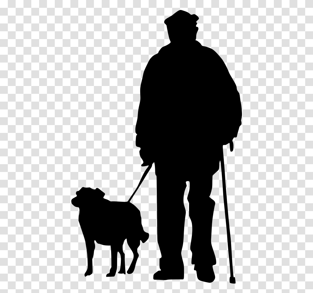 Man And Dog Silhouette, Gray, World Of Warcraft Transparent Png