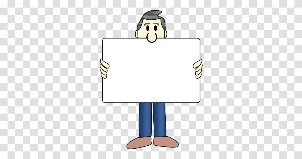 Man And Sign, Lamp, White Board, Word Transparent Png