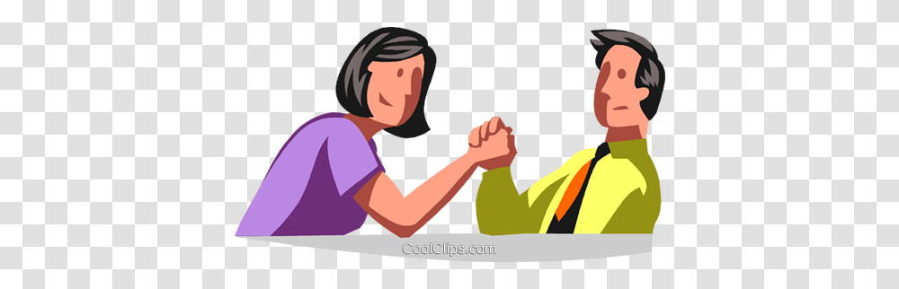 Man And Woman Arm Wrestling Royalty Free Vector Clip Art, Person, Hand, Teacher, Poster Transparent Png