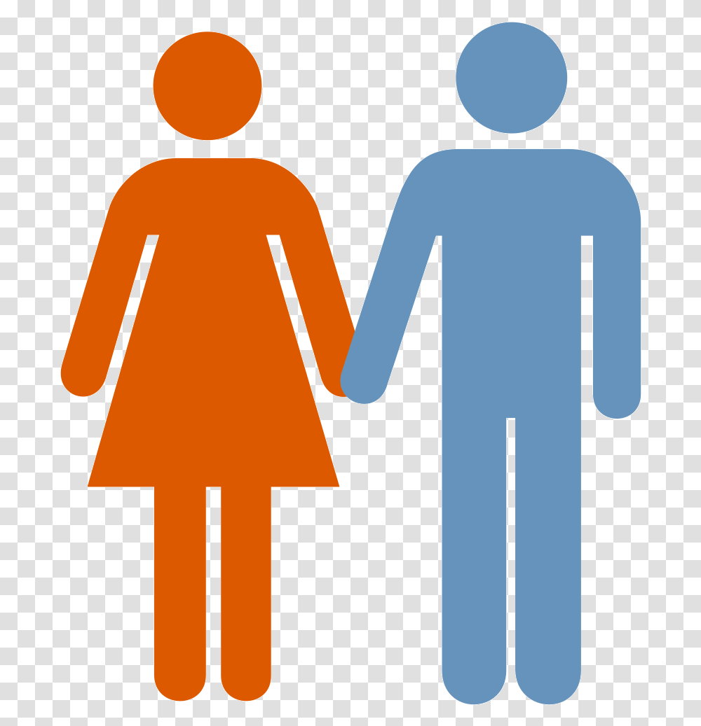 Man And Woman Blue Orange Icon Svg Clip Art For Web Absorbent Pads For Incontinence, Symbol, Sign, Hand, Road Sign Transparent Png