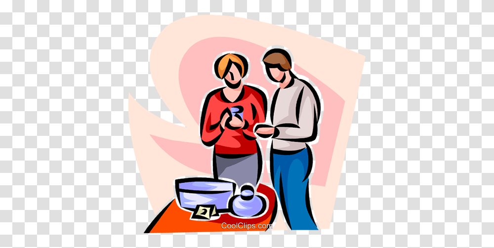 Man And Woman Shopping Royalty Free Vector Clip Art Illustration, Washing, Cleaning, Female, Poster Transparent Png