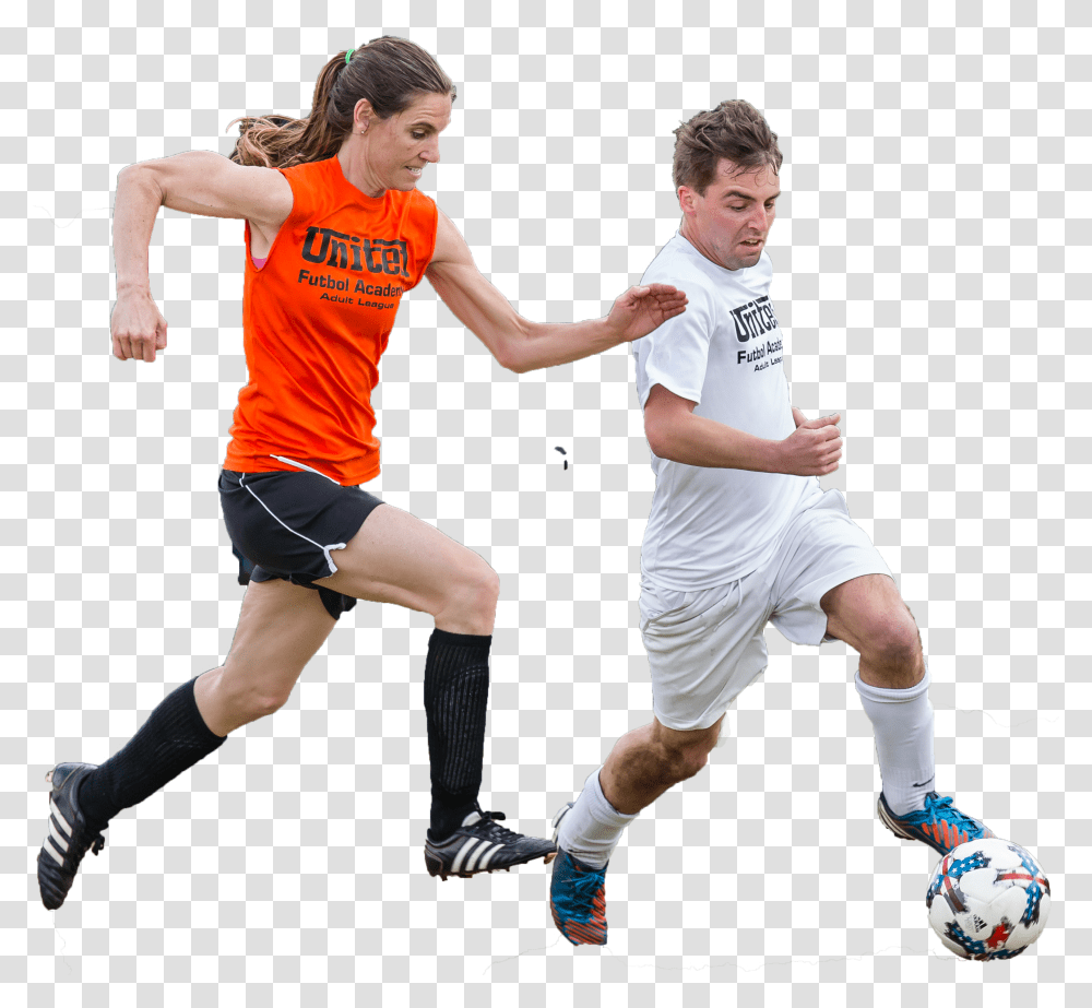 Man And Woman Soccer, People, Person, Human, Team Sport Transparent Png