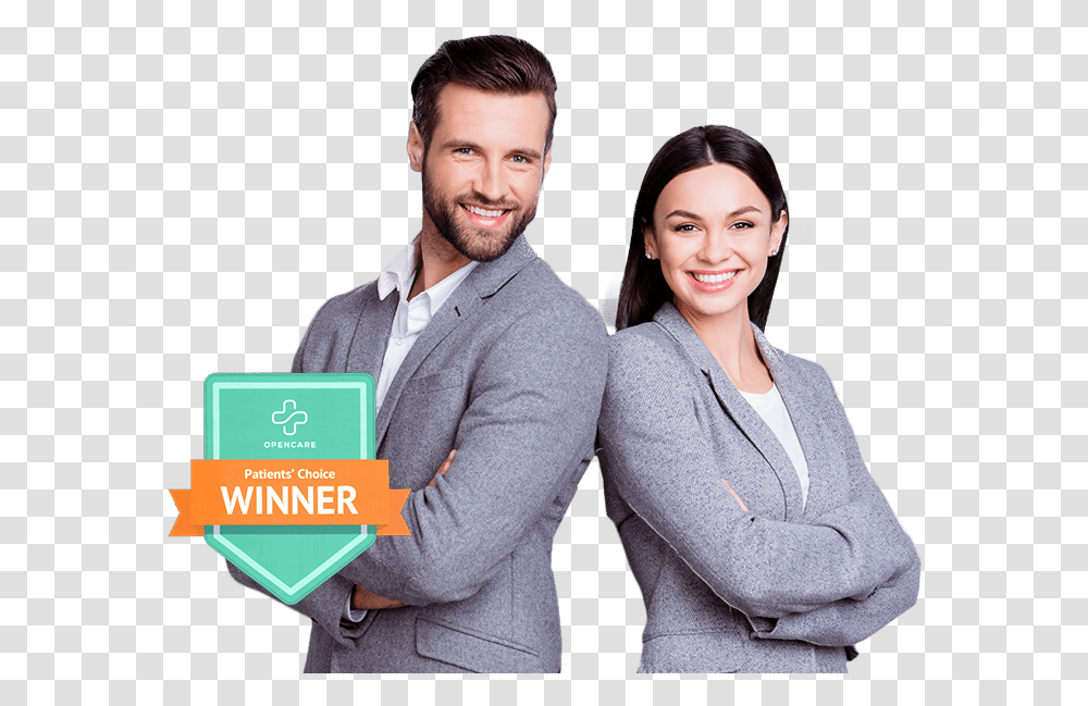 Man And Woman Standing With Arms Folded Businessperson, Human, Long Sleeve, Suit Transparent Png
