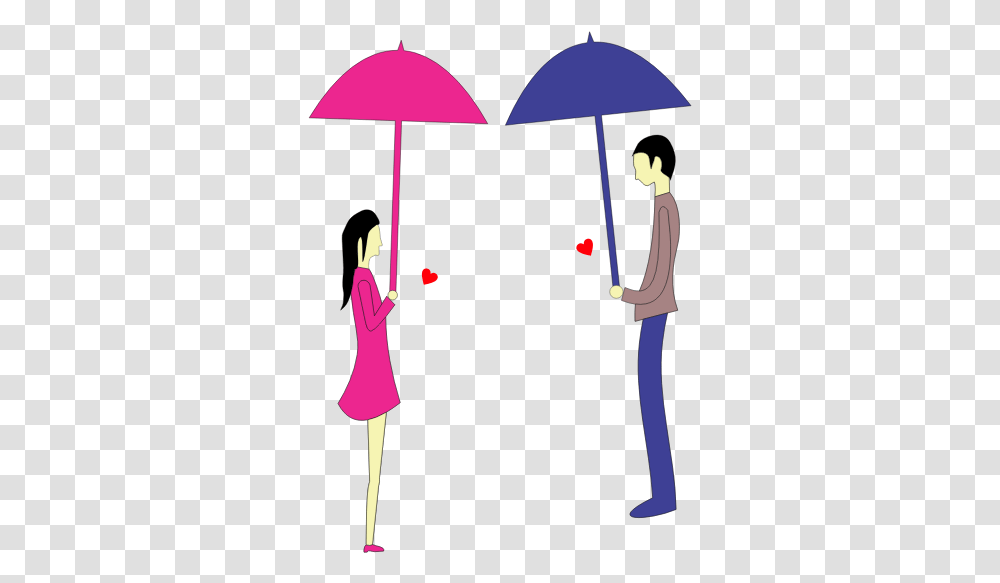 Man And Woman With Umbrellas, Lamp, Sleeve, Lighting Transparent Png