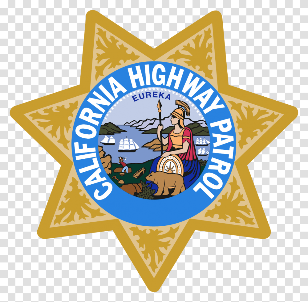 Man Arrested After Leading Officers Logo California Highway Patrol, Symbol, Trademark, Poster, Advertisement Transparent Png