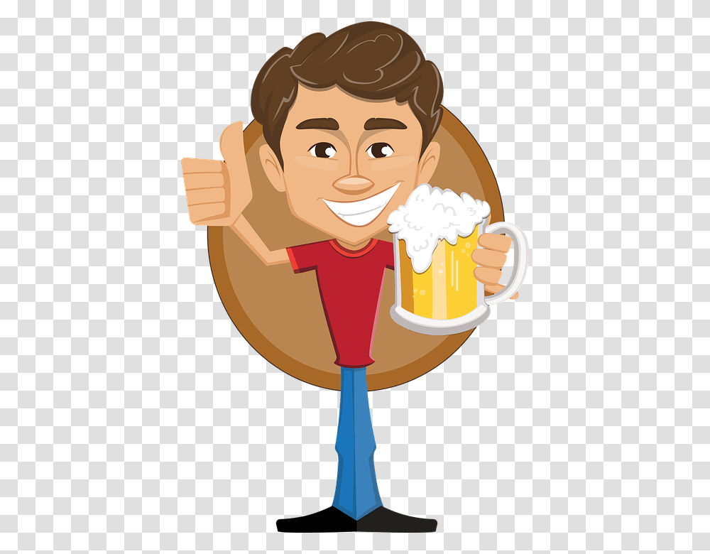 Man Beer Thumbs Up Holding Happy Smile T Shirt Happy Birthday Polish Gif, Food, Sweets, Confectionery, Dessert Transparent Png