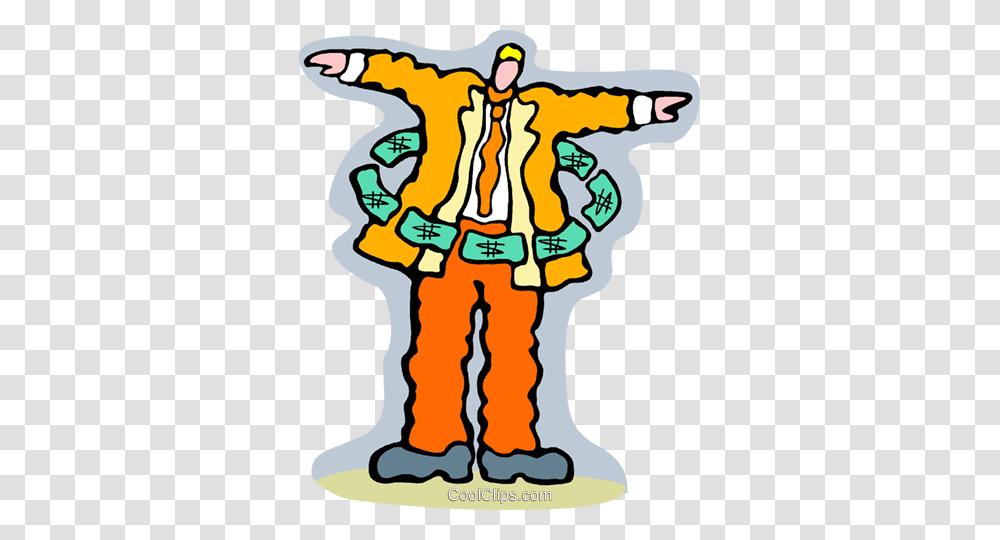 Man Being Encircled With Dollar Bills Royalty Free Vector Clip Art, Pants, Advertisement, Hand Transparent Png