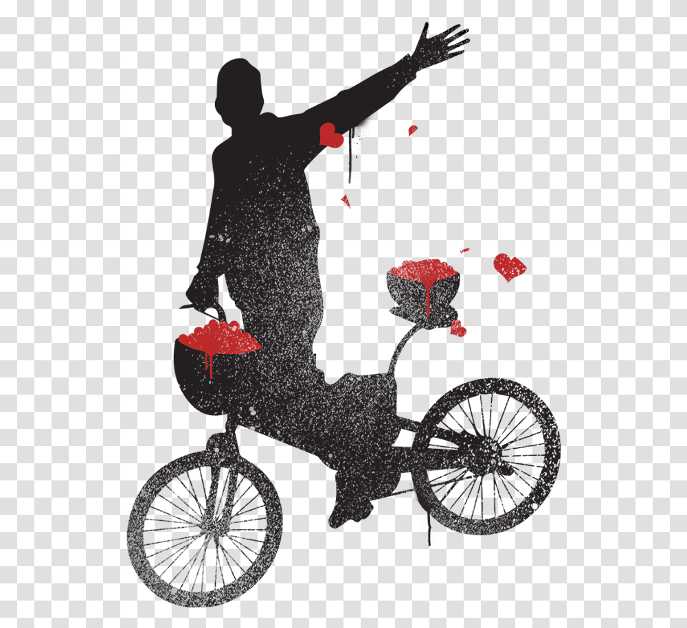 Man Bike Cycling Red Black Silhouette, Wheel, Machine, Bicycle, Vehicle Transparent Png