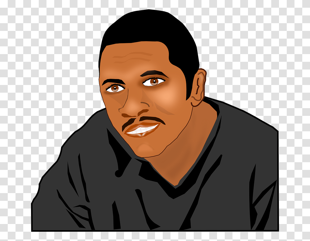 Man Black Male Person Face African American Person Cartoon, Human, Head, Photography, Portrait Transparent Png