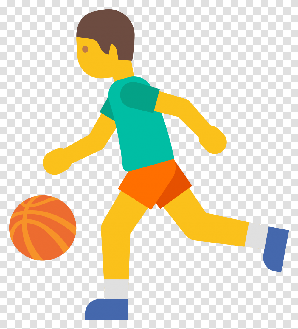 Man Bouncing Ball Emoji People Playing Baskeball And Soccer, Sphere, Person, Human, Clothing Transparent Png