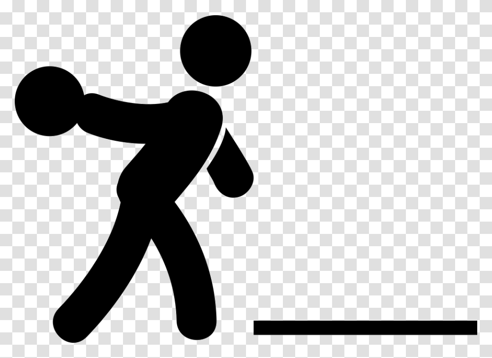 Man Bowling Playing Bowling Icon, Person, Sport, Silhouette, Stencil Transparent Png