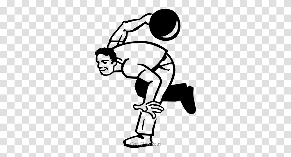 Man Bowling Royalty Free Vector Clip Art Illustration, Stencil, Bird, Animal, Acrobatic Transparent Png