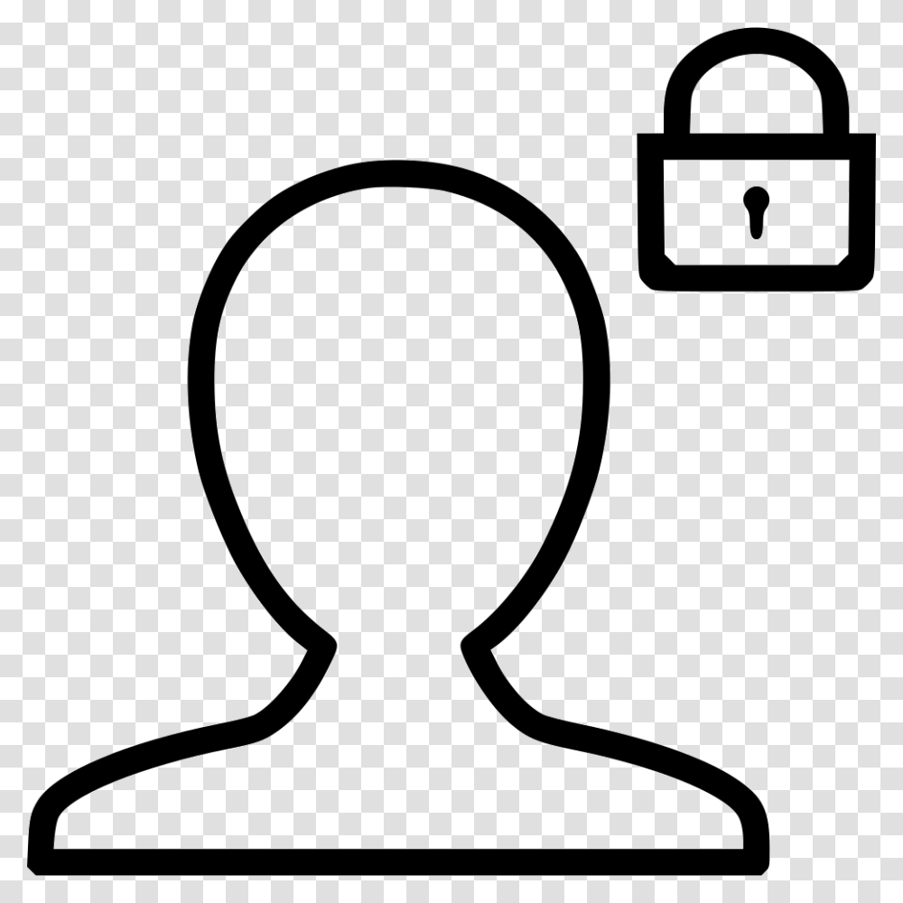 Man Boy Male Lock Secure Security Password Locked Profile Line Icon, Chair, Furniture, Silhouette Transparent Png