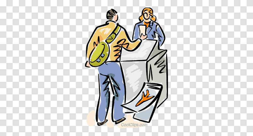Man Buying An Airline Ticket Royalty Free Vector Clip Art, Performer, Magician, Book Transparent Png