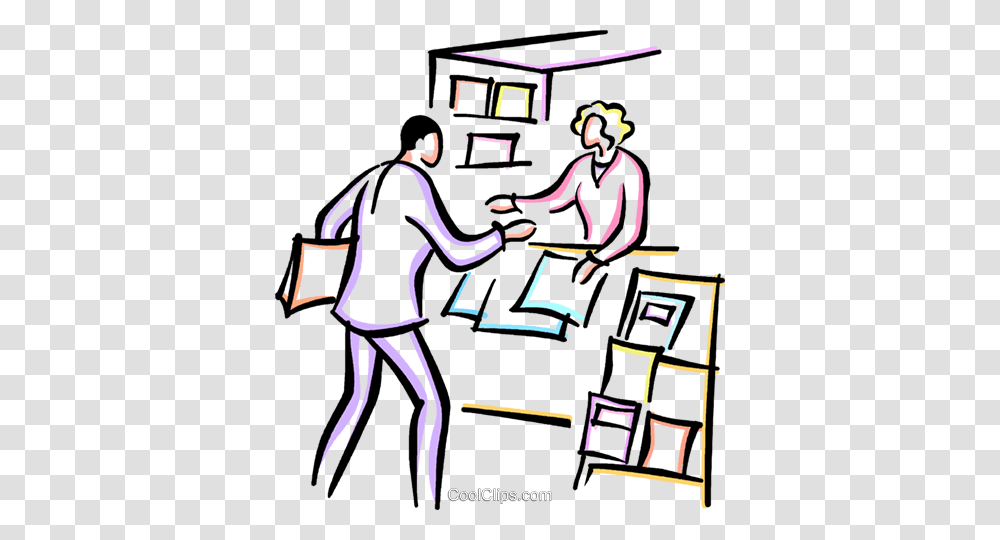Man Buying Newspaper From Vendor Royalty Free Vector Clip Art, Drawing, Chair, Doodle Transparent Png