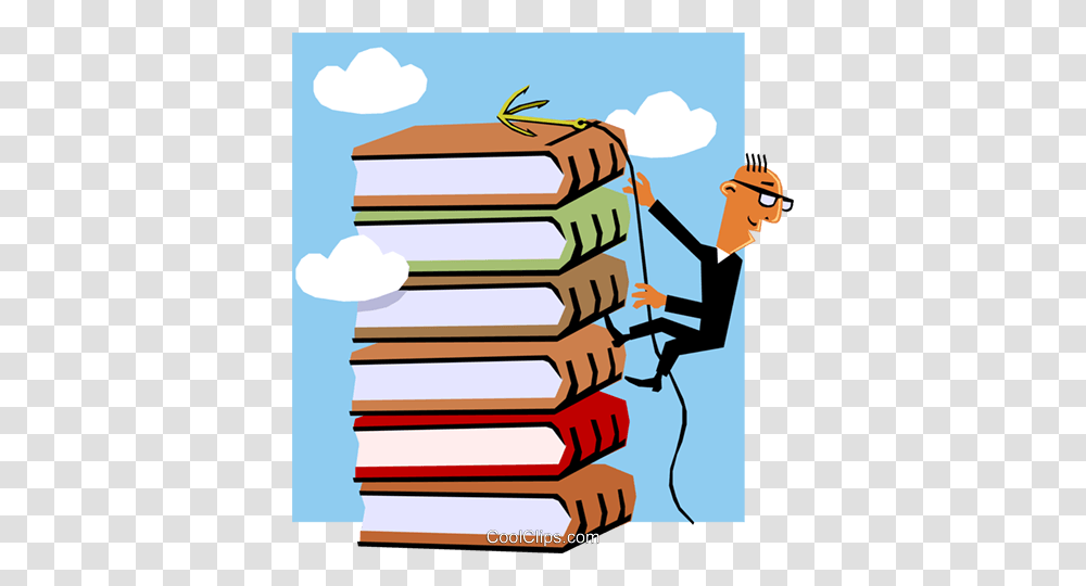 Man Climbing Stack Of Books Royalty Free Vector Clip Art, Outdoors, Dynamite, Bomb, Weapon Transparent Png