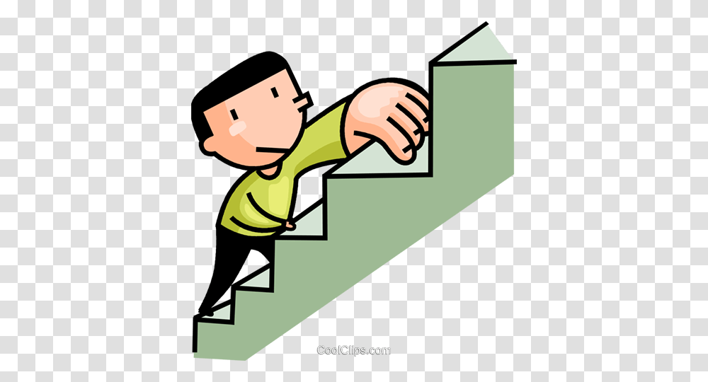Man Climbing The Stairs Royalty Free Vector Clip Art Illustration, Handrail, Banister, Staircase Transparent Png