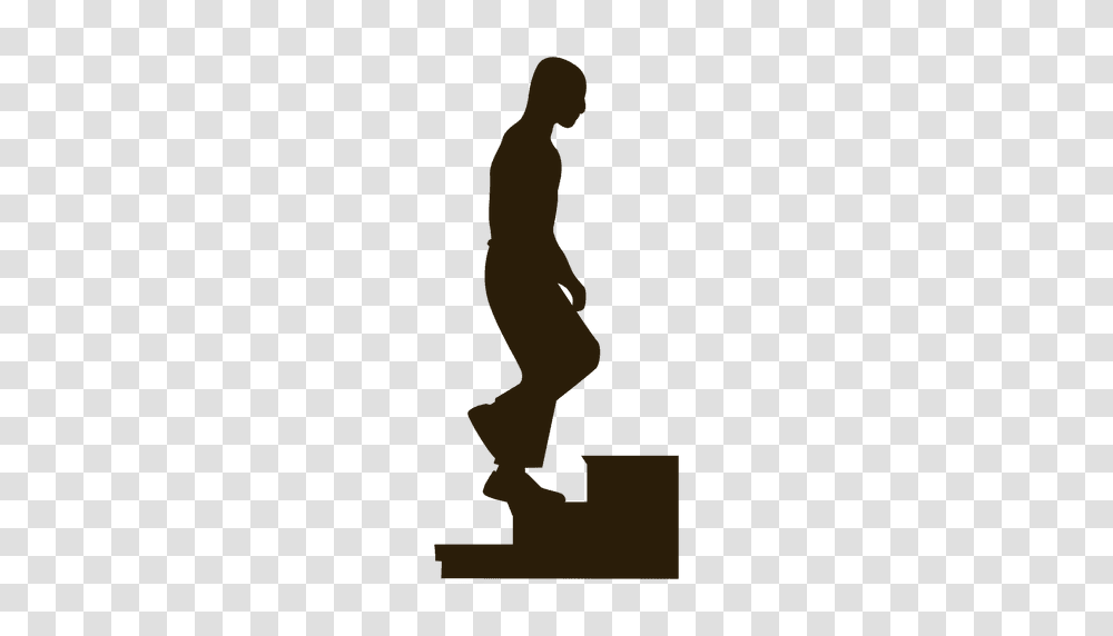 Man Climbing Three Step Stairs Silhouette, Person, Standing, Hand, Pedestrian Transparent Png