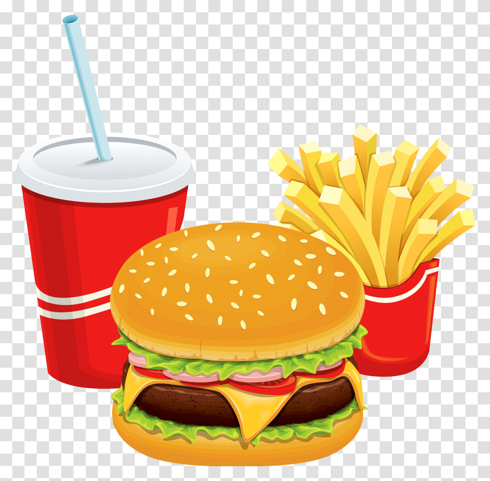Man Cliparthot Of Restaurant Fast Food Poster Design, Burger, Fries, Soda, Beverage Transparent Png