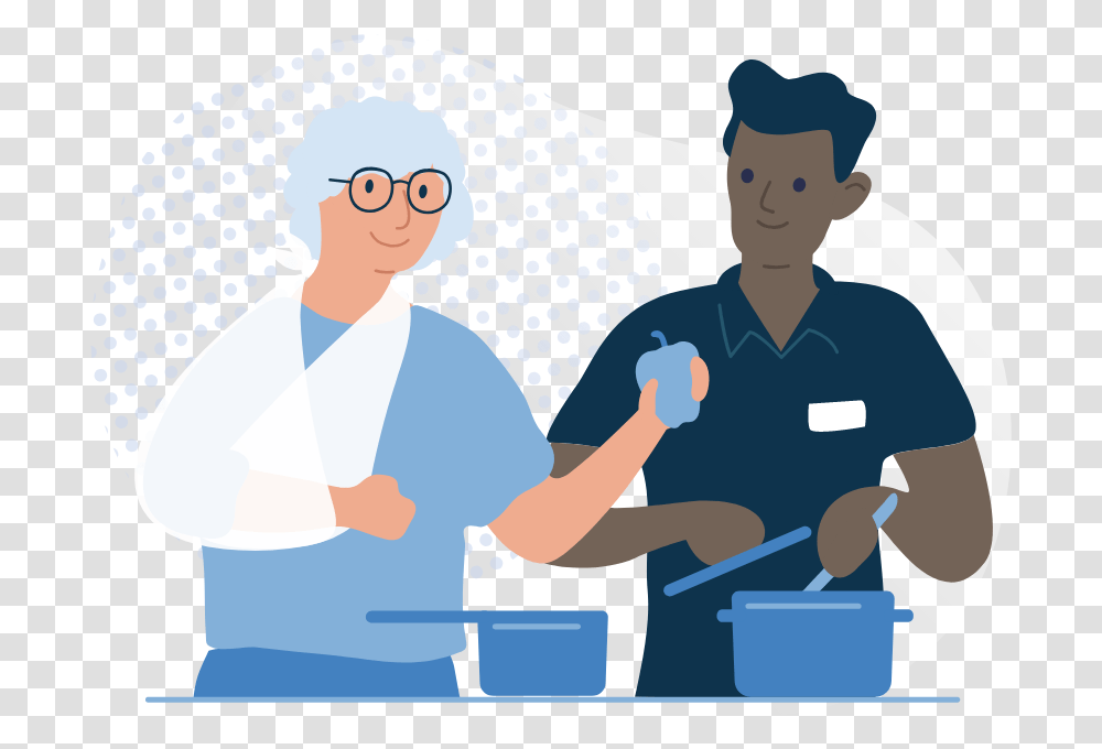Man Cooking For Older Woman Old People Cooking Background, Person, Female, Doctor, Nurse Transparent Png