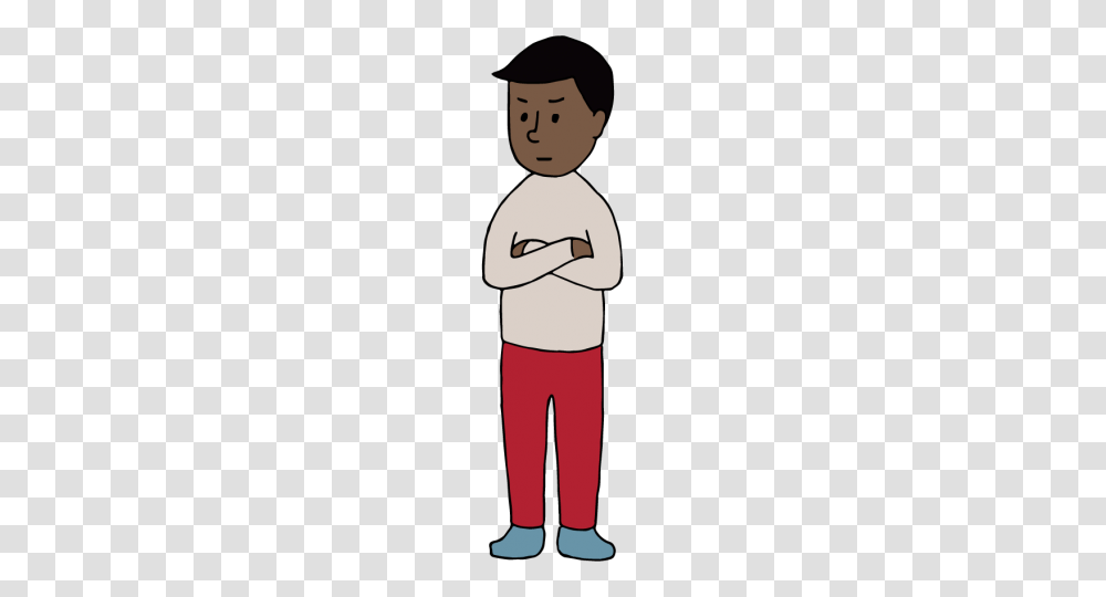 Man Crossing His Arms Free Illust Net, Standing, Boy, Hand, Pants Transparent Png