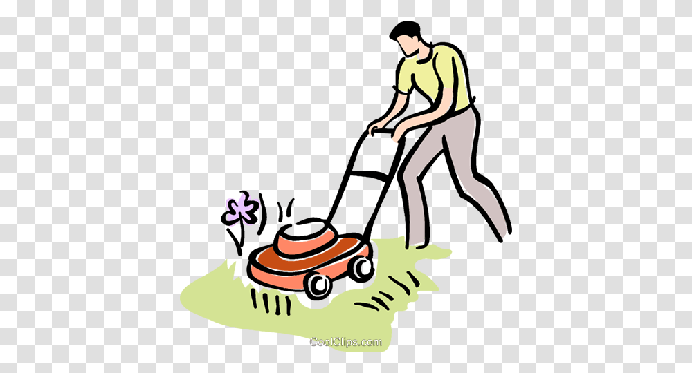 Man Cutting The Grass Royalty Free Vector Clip Art Illustration, Lawn Mower, Tool Transparent Png