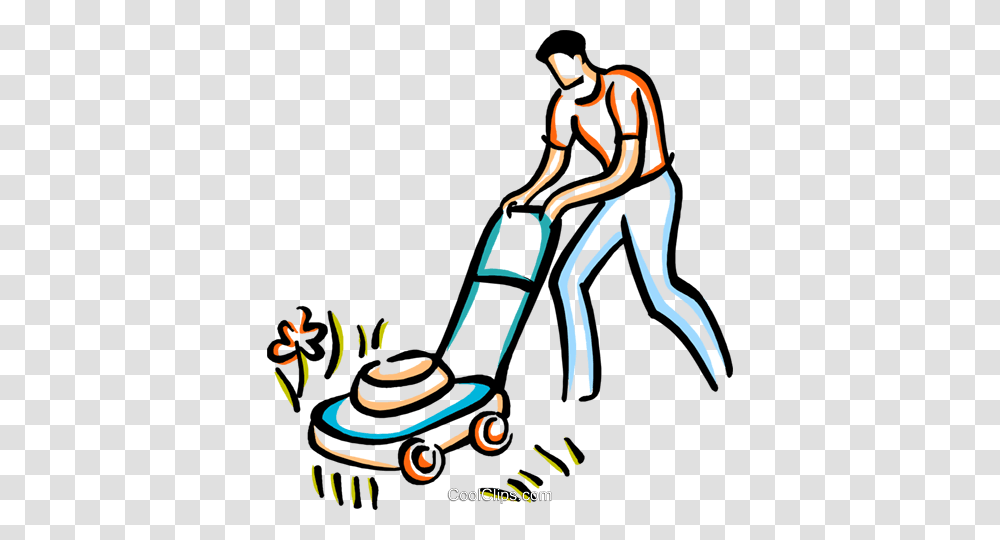 Man Cutting The Grass Royalty Free Vector Clip Art Illustration, Tool, Lawn Mower Transparent Png