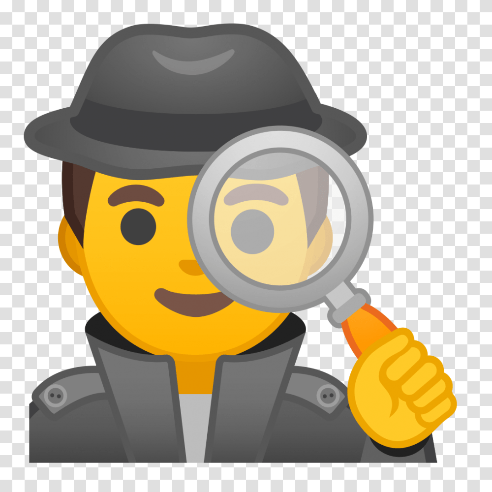 Man Detective Icon Noto Emoji People Profession Iconset Google, Magnifying, Helmet, Apparel Transparent Png