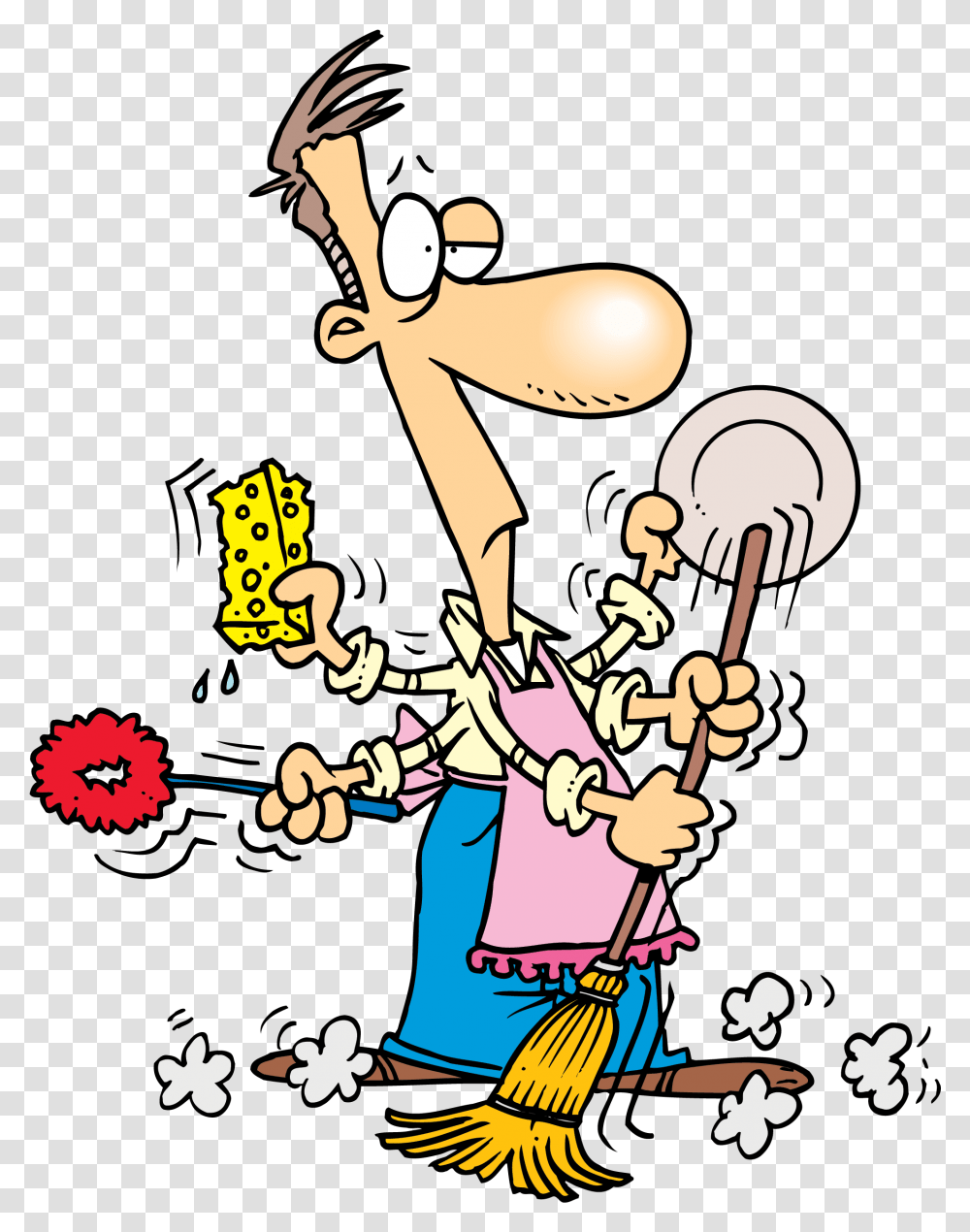 Man Doing Housework Cartoon, Leisure Activities, Juggling, Cleaning, Bagpipe Transparent Png
