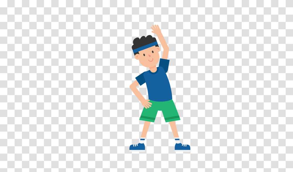 Man Doing Warm Up Exercise Cartoon, Person, Standing, Female Transparent Png