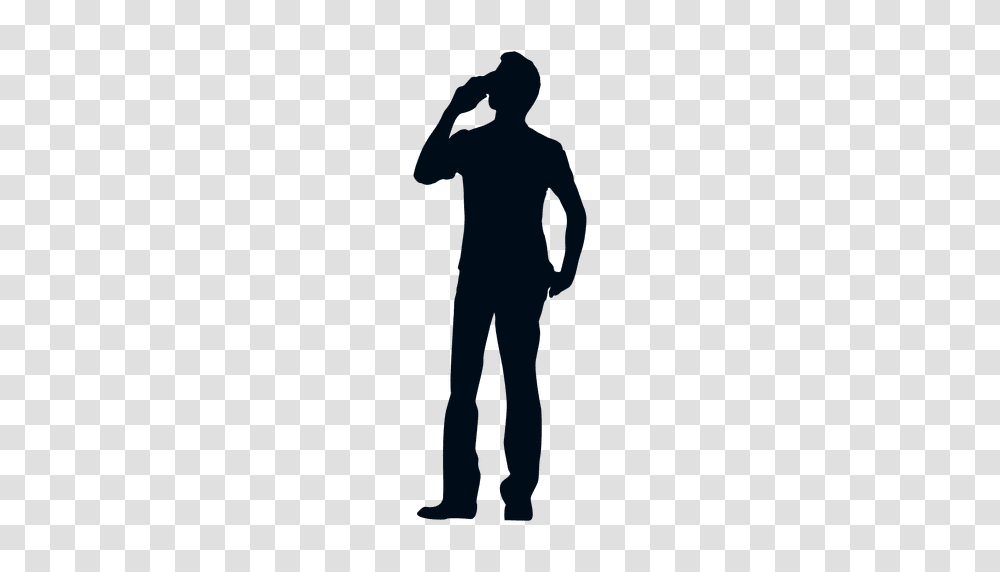 Man Drinking Silhouette, Person, Standing, Photography, Green Transparent Png