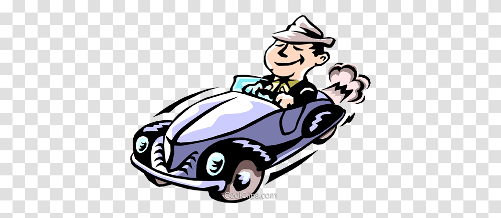 Man Driving Car Royalty Free Vector Clip Art Illustration, Transportation, Lawn Mower, Tool, Vehicle Transparent Png