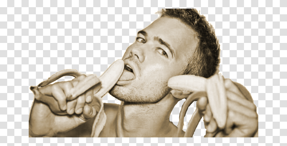 Man Eating Banana Gay Eating Banana While Gay Penis Gay Guy Eating Banana, Person, Human, Finger, Face Transparent Png